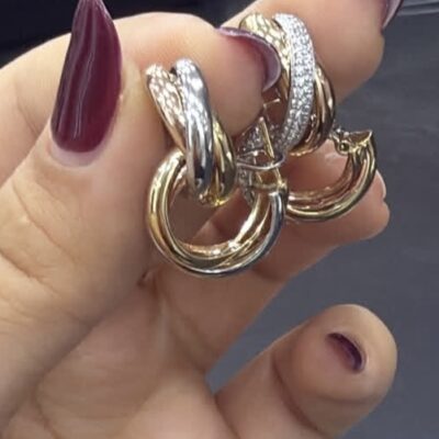 گوشواره نگین دار ترینیتی (ثبت سفارش این محصول بدون هماهنگی قبلی از واتساپ 09001015533 موجه نمی باشد)