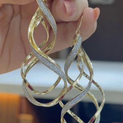 گوشواره تمام تراش 8/69 گرمی (بدون نگین ، تمام تراش، جلا دار)